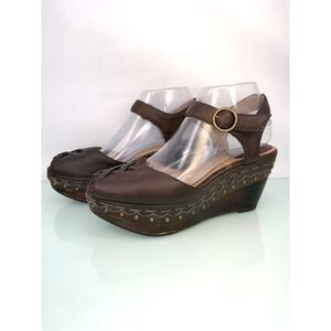 Frye Blair Lace Up Peep Toe Wedge Sandals Sz 8 Brown Boho Chic Westerncore